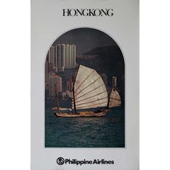 Original circa 1970 travel poster for Philippine Airlines - HongKong