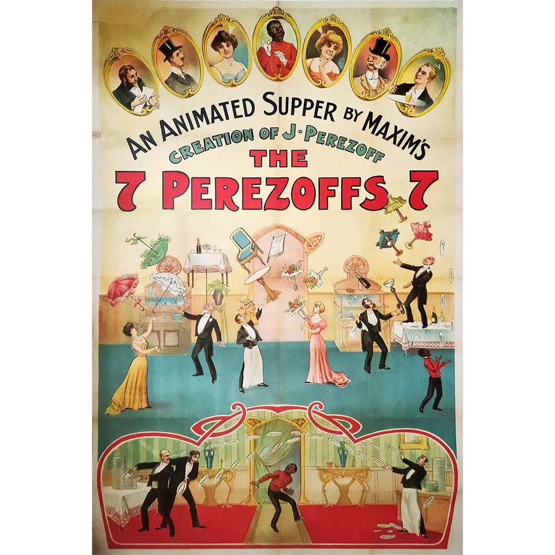 Original circus poster - Un souper animé chez Maxim's by the 7 Perezoffs - Print by Unknown
