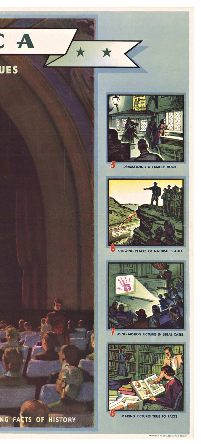 Affiche originale de Coca Cola « Our America #3 » (Notre Amérique) - Films de cinéma vintage de 1943 - Noir Landscape Print par Unknown