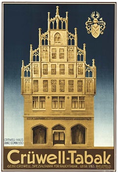 Affiche vintage d'origine Cruwell Tabak.   Crüwell-Tabak