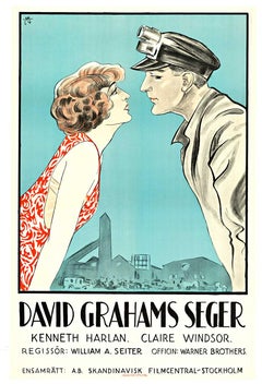 Original David Grahams Seger (Victory) 1924 Swedish silent movie poster