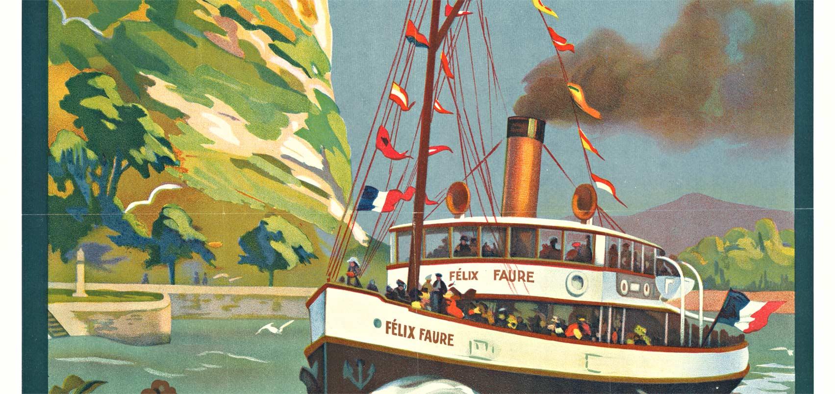 Vintage-Poster „de Rouen au Havre“, Vintage-Reise von Schiff im Angebot 1