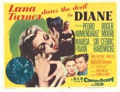 Original "Diane" vintage 1/2 sheet movie poster  Lana Turner, Roger Moore
