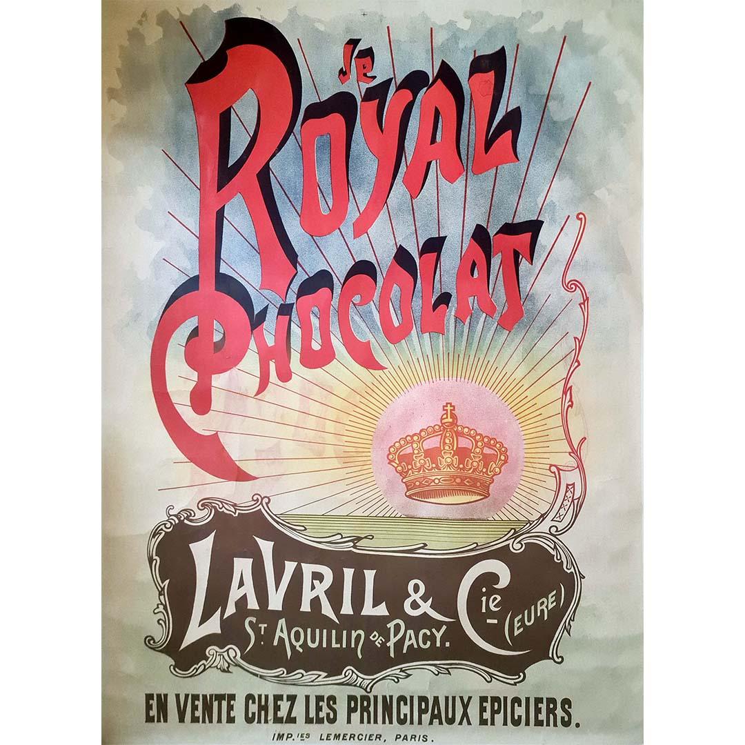 Original early 20th century poster for Royal Chocolat, Lavril & Cie - Eure - Print by Unknown