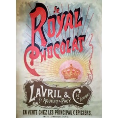 Originalplakat aus dem frühen 20. Jahrhundert für Royal Chocolat, Lavendel & Cie – Eure