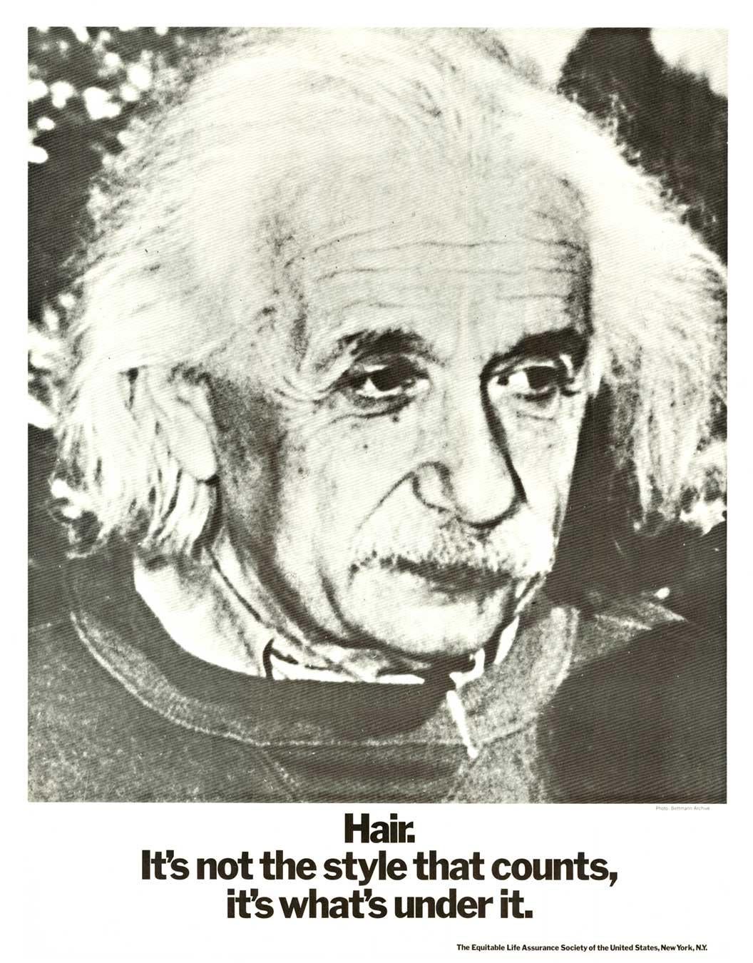 Unknown Print – Original Einstein „Hair.   Es ist nicht der Stil, der zählt" Vintage-Poster