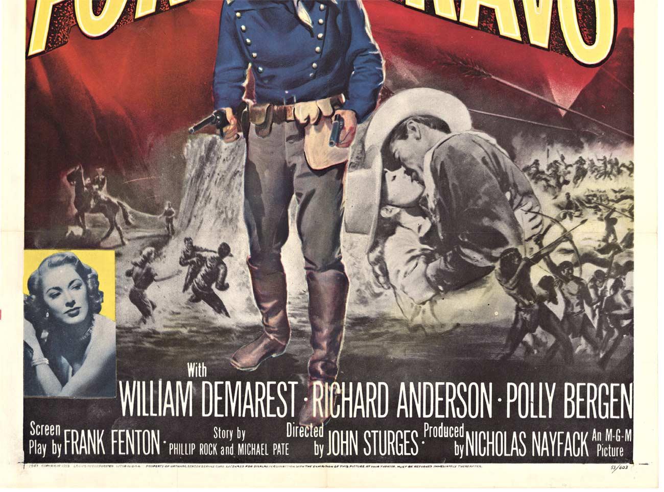Affiche de film vintage originale de Fort Bravo, États-Unis, 1 feuille  1953 - Print de Unknown