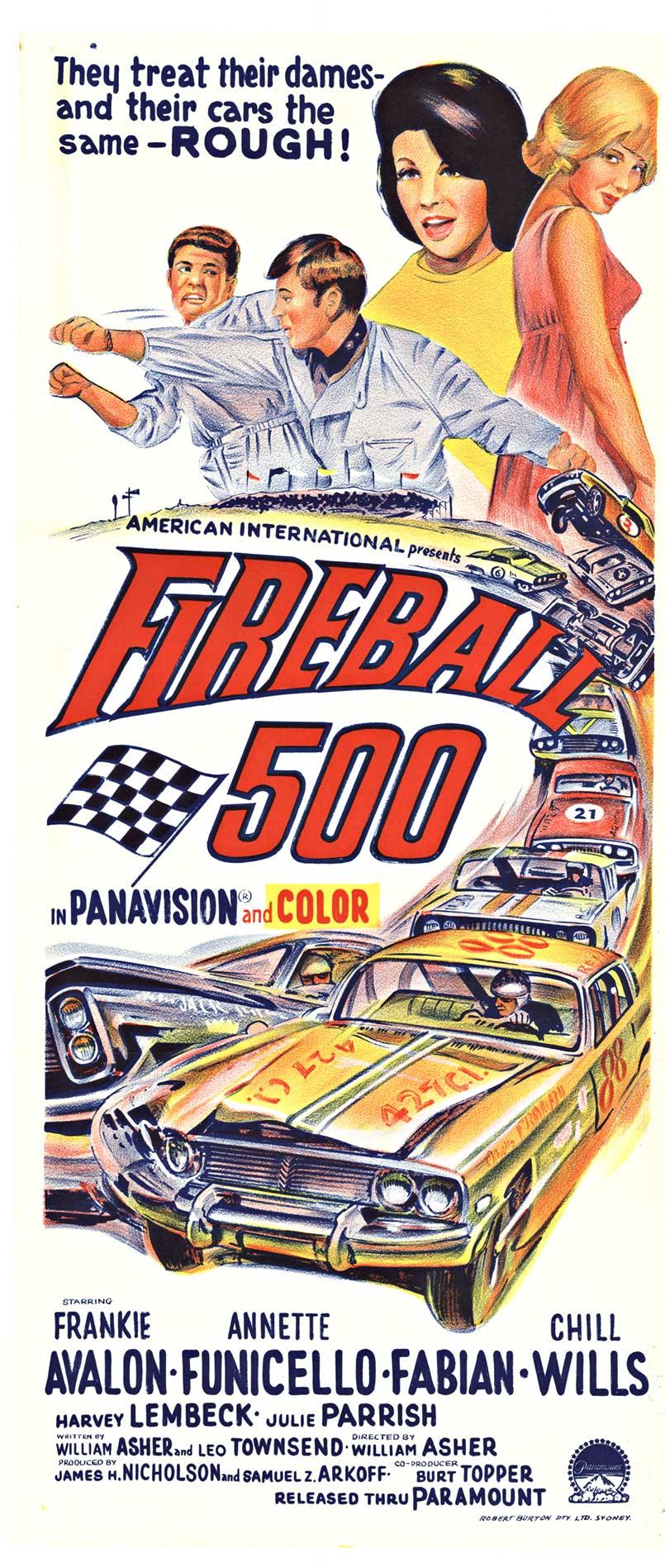Original "Fireball 500" movie insert vintage poster  1966
