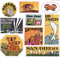 Original "Fly PSA Jets" vintage California airlines poster