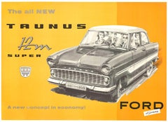 Original Ford, The all New Taunus 12M Super vintage German poster