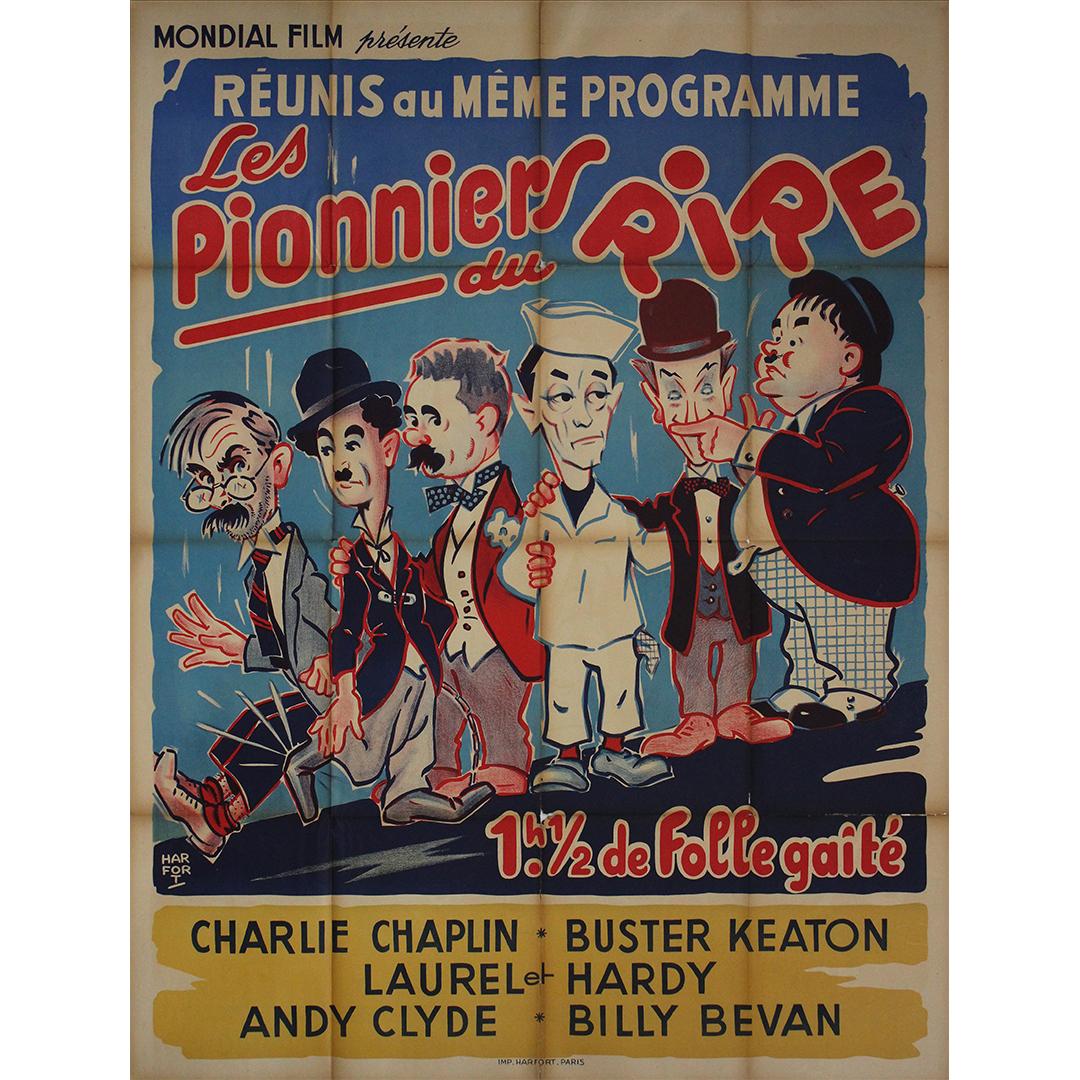Original French cinema poster “Les Pionniers du Rire” The Pioneers of Laughter