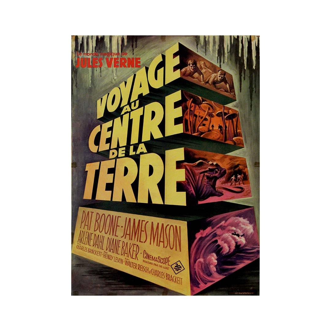 Original French movie poster for Journey to the Center of the Earth Jules Verne For Sale 2