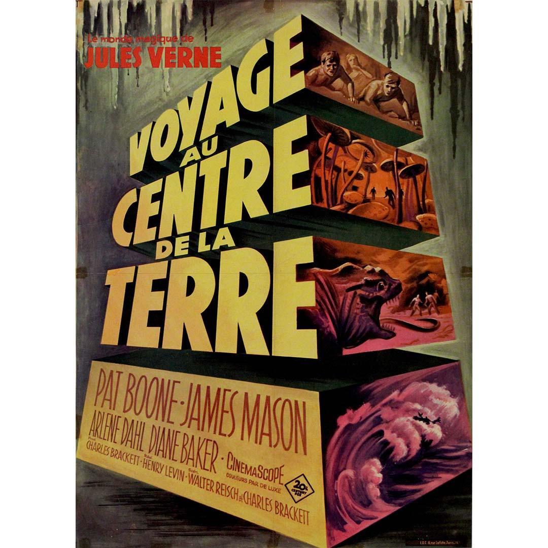 Original French movie poster for Journey to the Center of the Earth Jules Verne - Print by Unknown