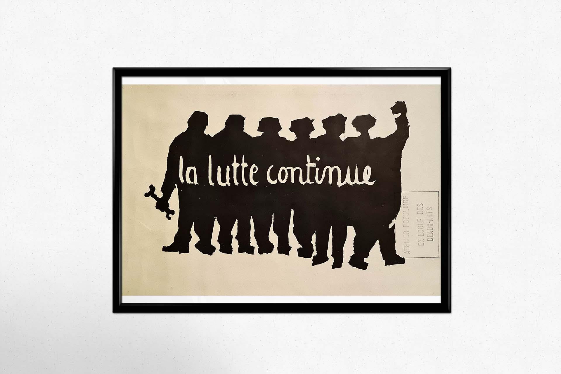 Original French Political Poster May 68 - La lutte continue For Sale 1