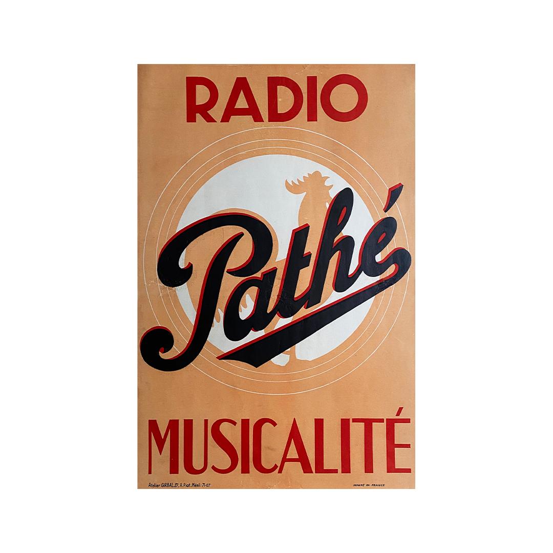 Original French vintage poster that highlights the world of the Pathé Radio For Sale 1