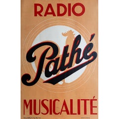 Original französisches Vintage-Poster, das die Welt des Pathé-Radios hervorhebt