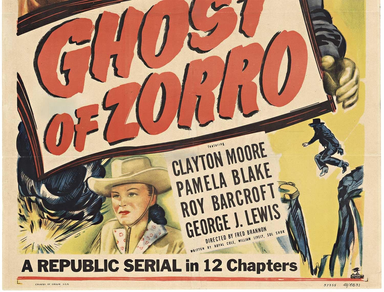 Originales Vintage-Filmplakat „Ghost of Zorro“ von 1949  US 1-Blatt (Amerikanische Moderne), Print, von Unknown