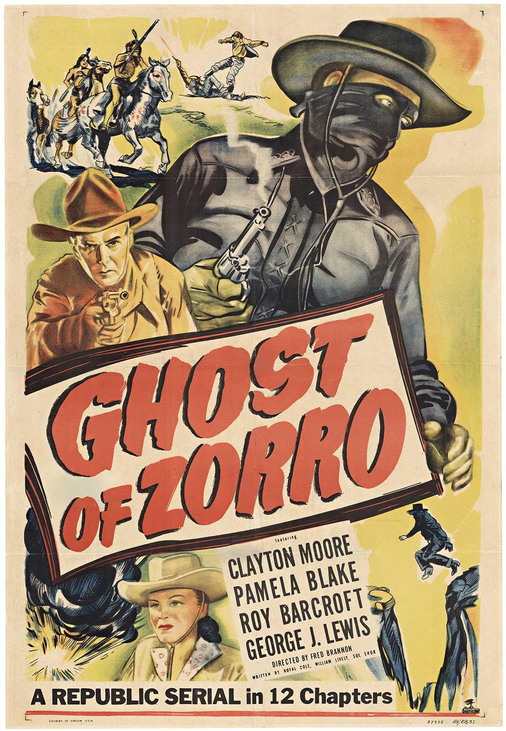 Unknown Figurative Print – Originales Vintage-Filmplakat „Ghost of Zorro“ von 1949  US 1-Blatt