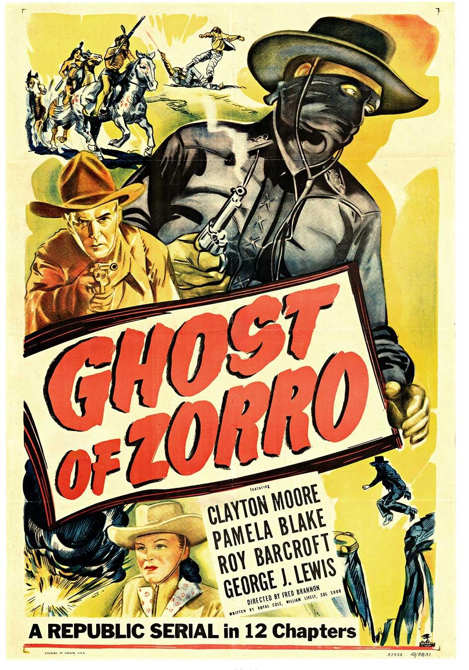 Original 'Ghost of Zorro' vintage 1949 movie poster  US 1-sheet