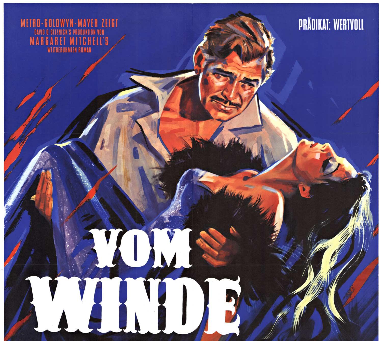 Originales deutsches Vintage-Filmplakat „Gone with the Wind“ (Amerikanische Moderne), Print, von Unknown