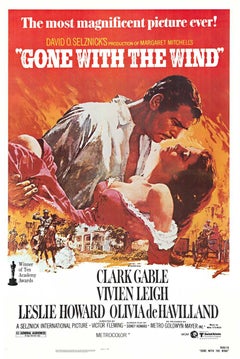 Original "Gone With The Wind" vintage movie poster  1980  excellent conditio