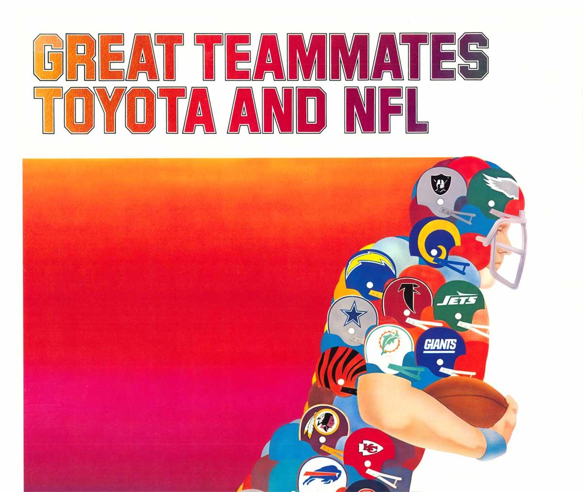 Affiche de football américaine vintage de 1981 « Great Teammates Toyota and NFL » - Print de Unknown