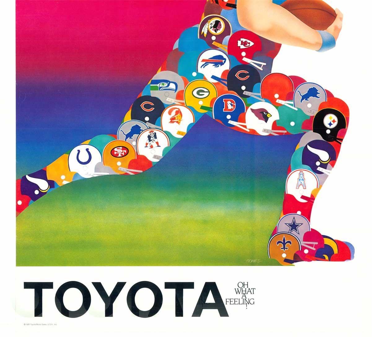 Affiche de football américaine vintage de 1981 « Great Teammates Toyota and NFL » - Pop Art Print par Unknown