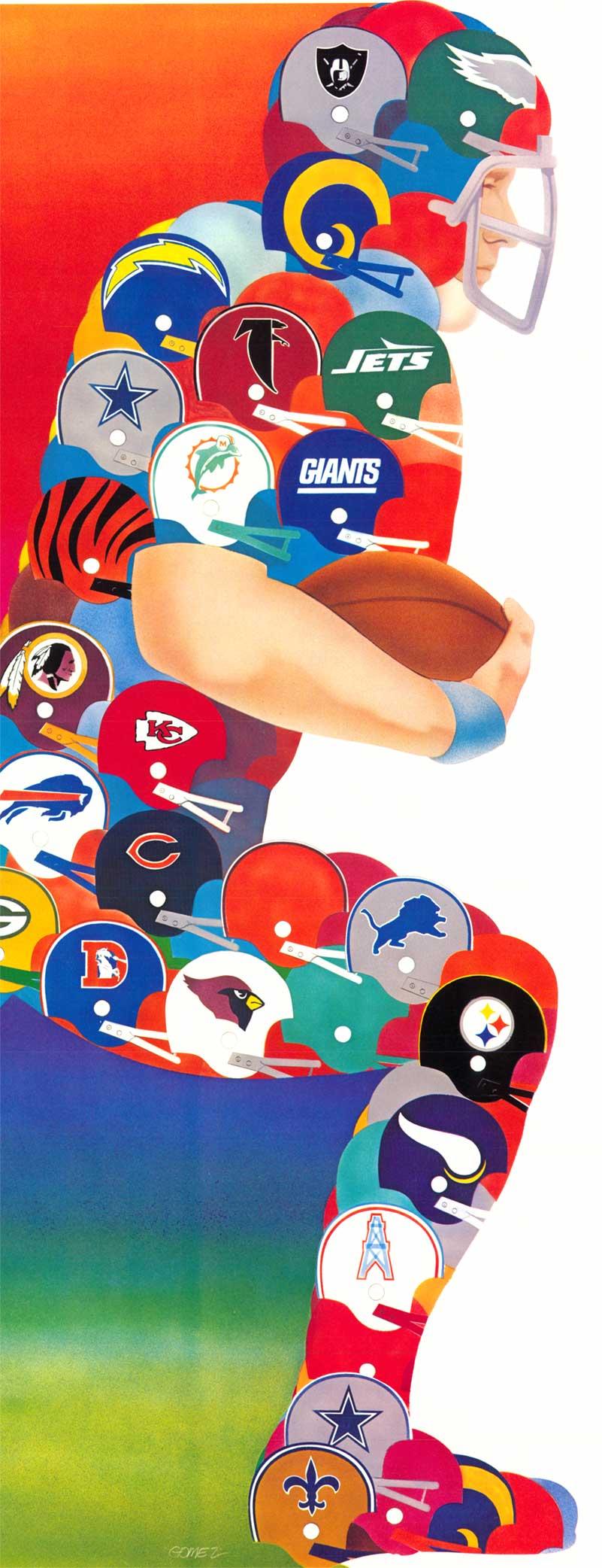 Affiche de football américaine vintage de 1981 « Great Teammates Toyota and NFL » - Beige Print par Unknown