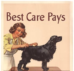 Original "Gulflex Lubrication for your car" Best Care Pays vintage poster