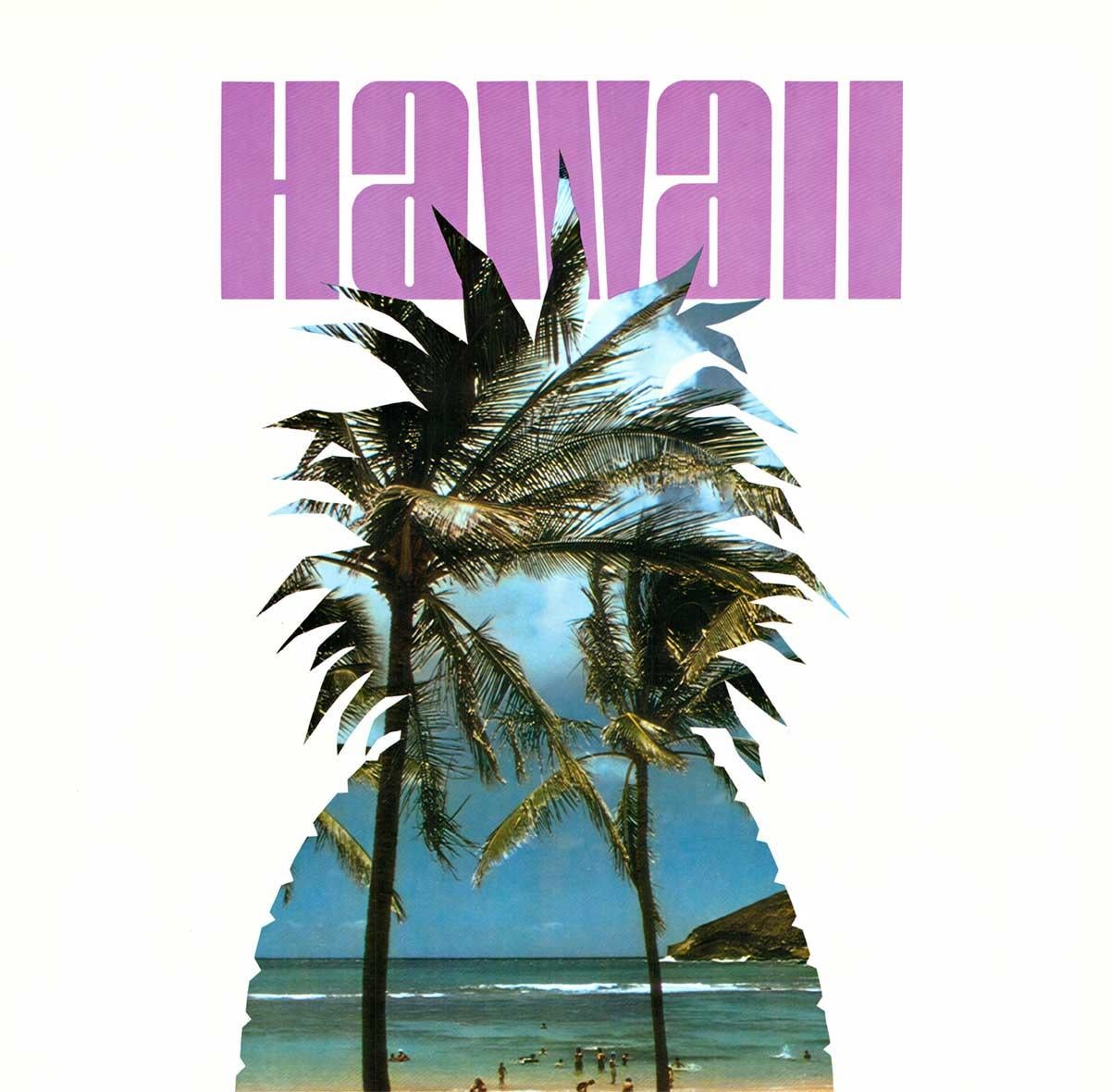 Original Hawaii Western Airlines vintage travel poster - American Realist Print by Unknown