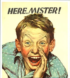 Original "Here. Mister!  AMOCO Service" vintage automotive poster