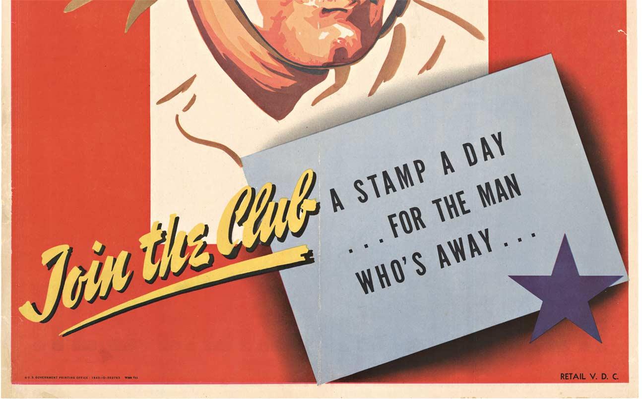 An He se bat pour toi  Join the Club 1943 affiche vintage WW2 sur lin - Print de Unknown