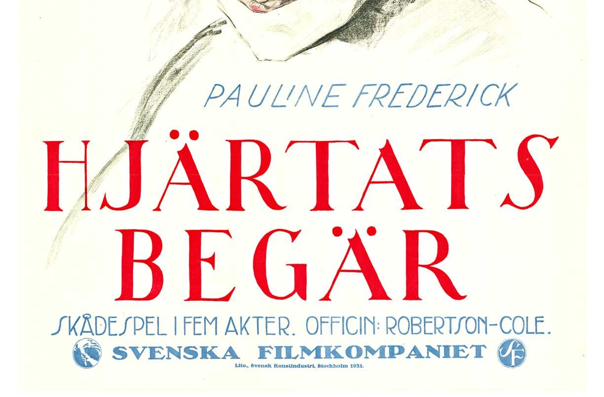 Original Hjärtats Begär (Mistress of Shenstone), 1921 Swedish silent movie - Art Deco Print by Unknown