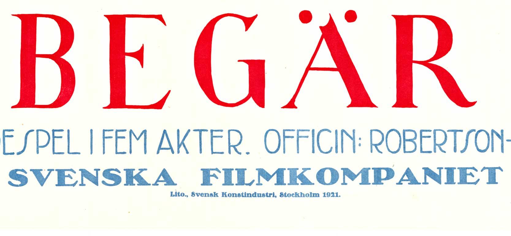 Original Hjärtats Begär (Mistress of Shenstone), 1921 Swedish silent movie - Gray Portrait Print by Unknown