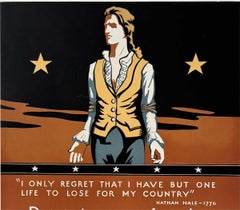 Original I regret I have only one Life, Nathan Hale, vintage psoter