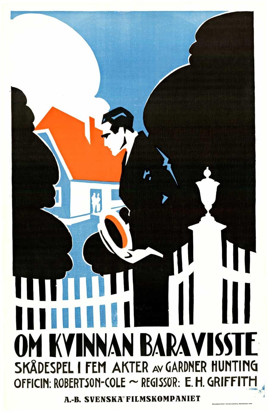 Unknown Figurative Print - Original "If Only Women Knew" -Om Kvinnan Bara Visste silent movie poster, 1921