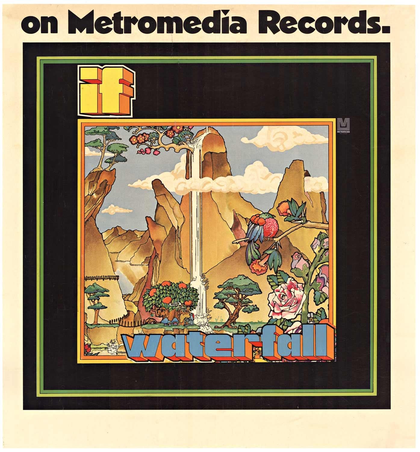 Original „If Waterfall“ von Metromedia Records, Vintage-Plattenverkaufsplakat
