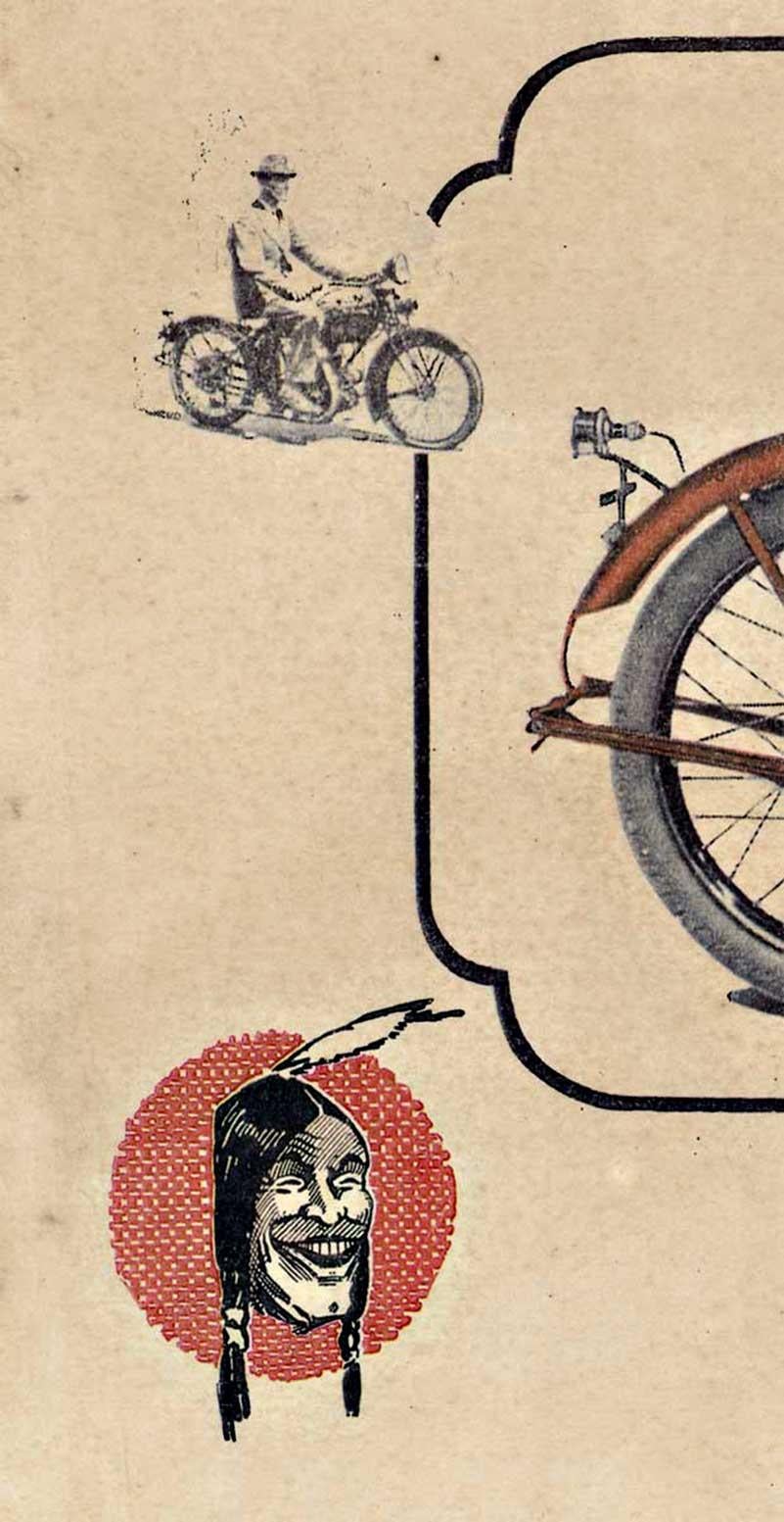 Poster orizzontale originale d'epoca di Indian Price Motorcycle.   