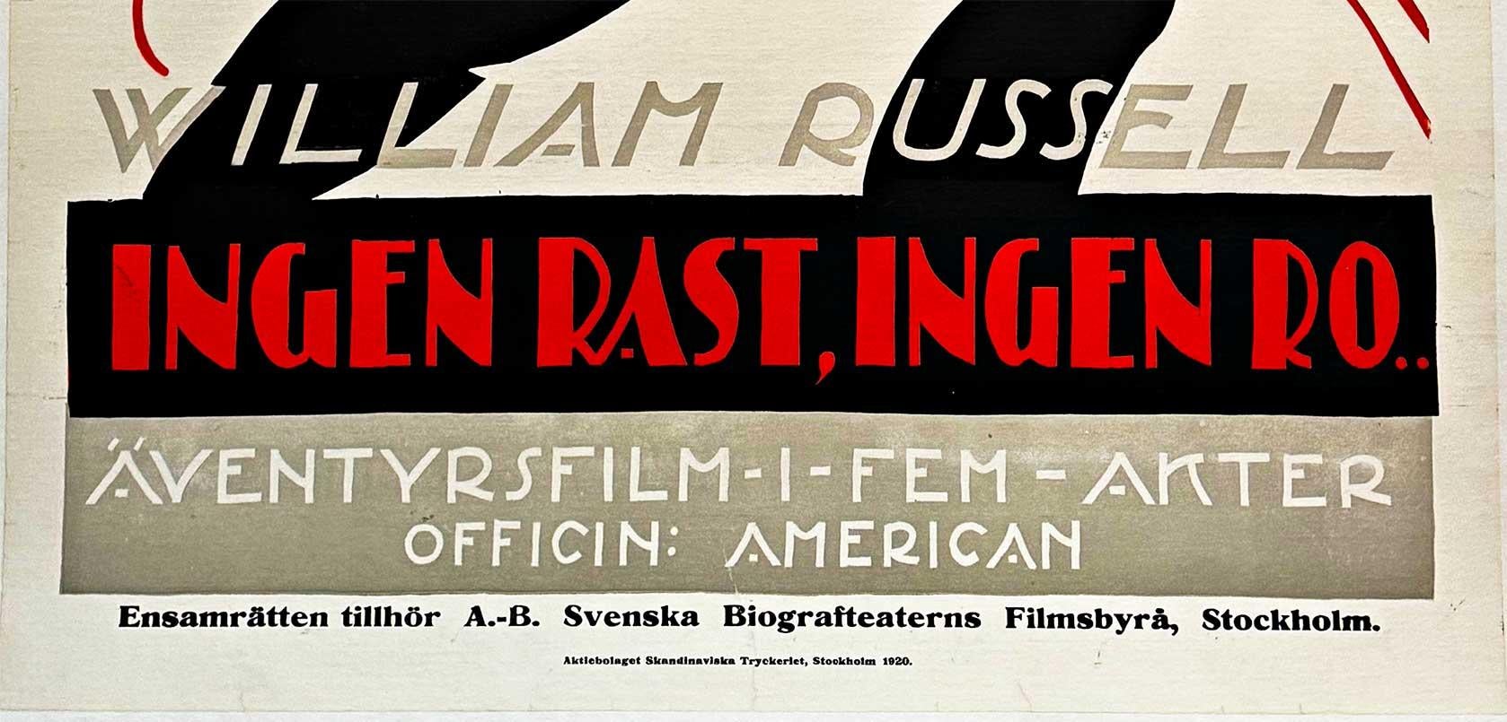 Original Ingen Rast, Ingen Ro  No Rest No Peace  Hobbs in a Hurry Silent movie - Beige Figurative Print by Unknown