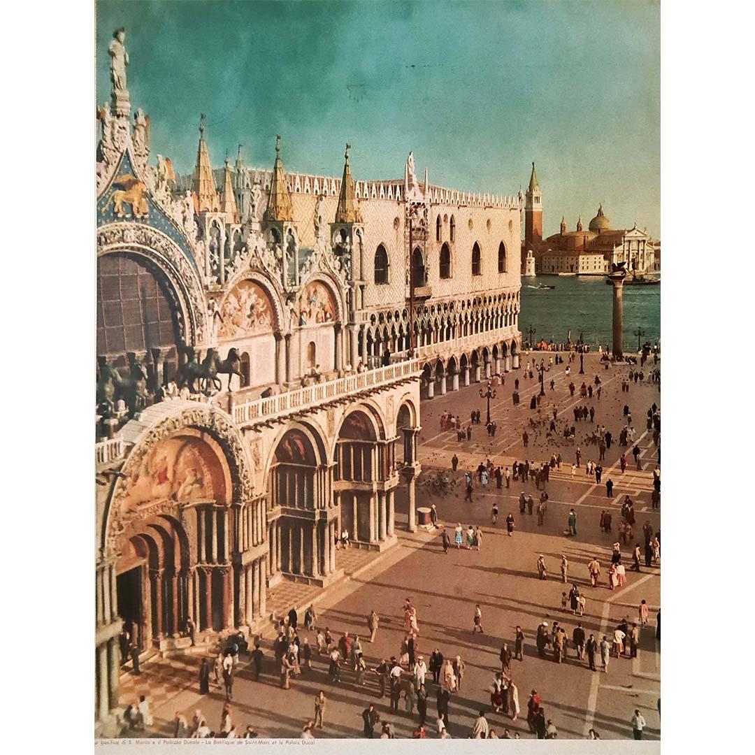 Original Italian travel poster for the city of Venice The Basilica of San Marco For Sale 1