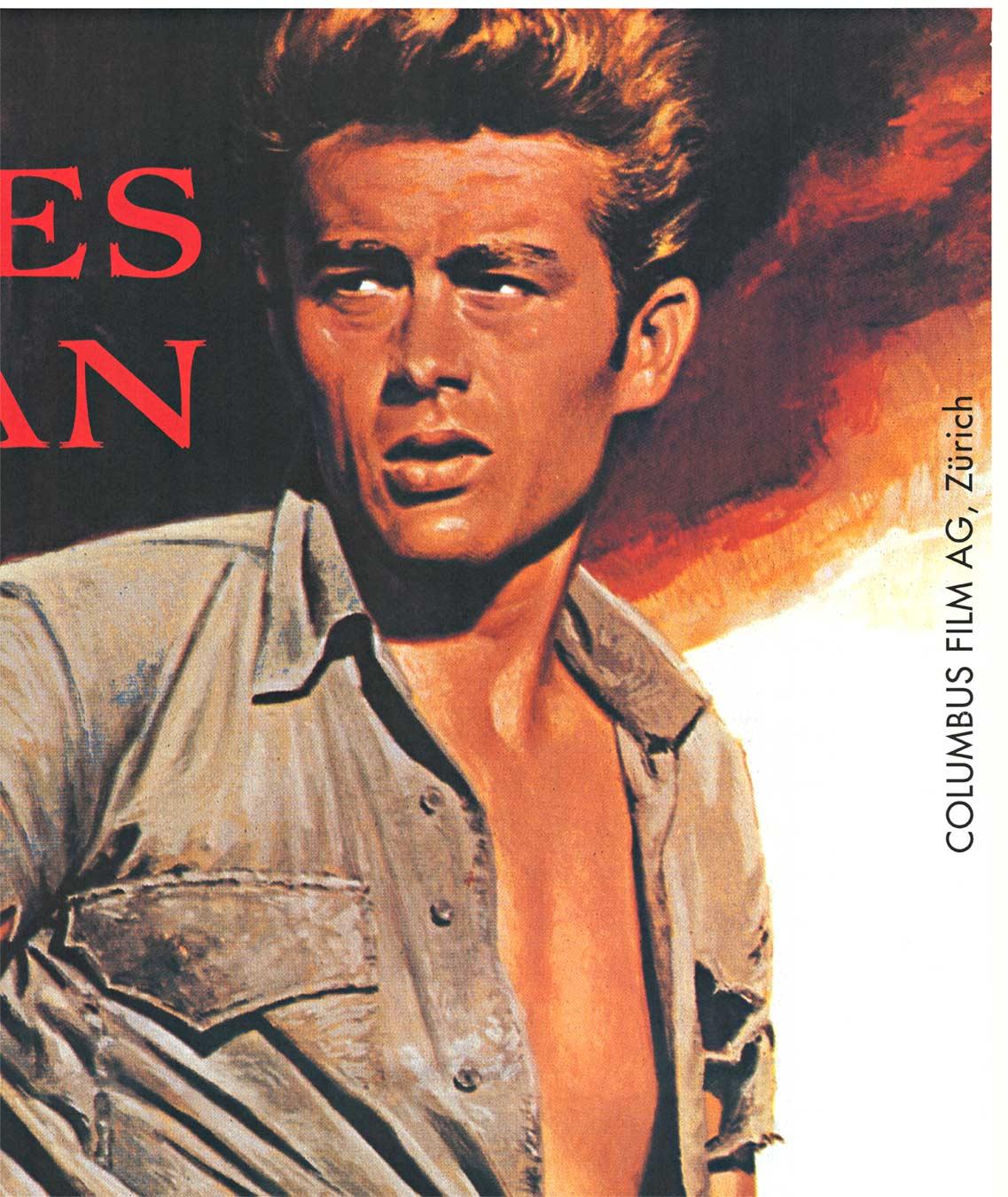 James Dean original  Rebelde sin causa cartel de cine suizo vintage - Figurative Print Negro de Unknown