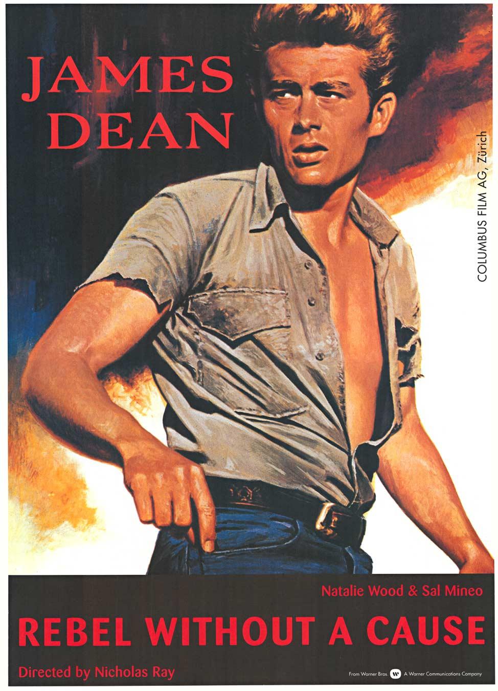 Unknown Figurative Print - Original James Dean  Rebel Without a Cause vintage Swiss movie poster