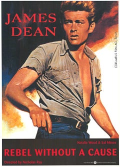 Original James Dean  Rebel Without a Cause Retro Swiss movie poster
