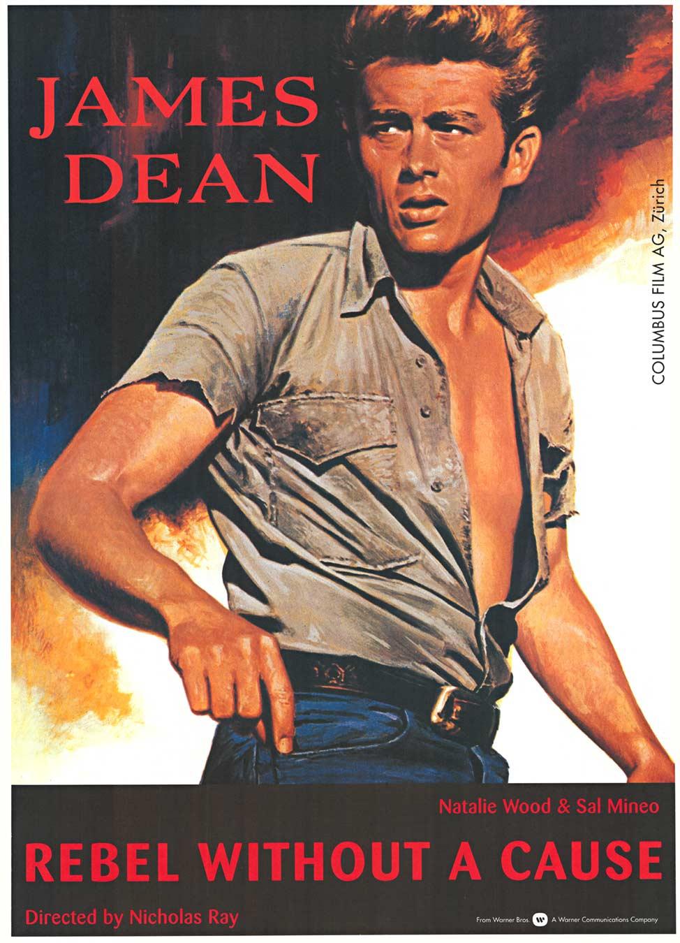 James Dean original  Rebelde sin causa cartel de cine suizo vintage