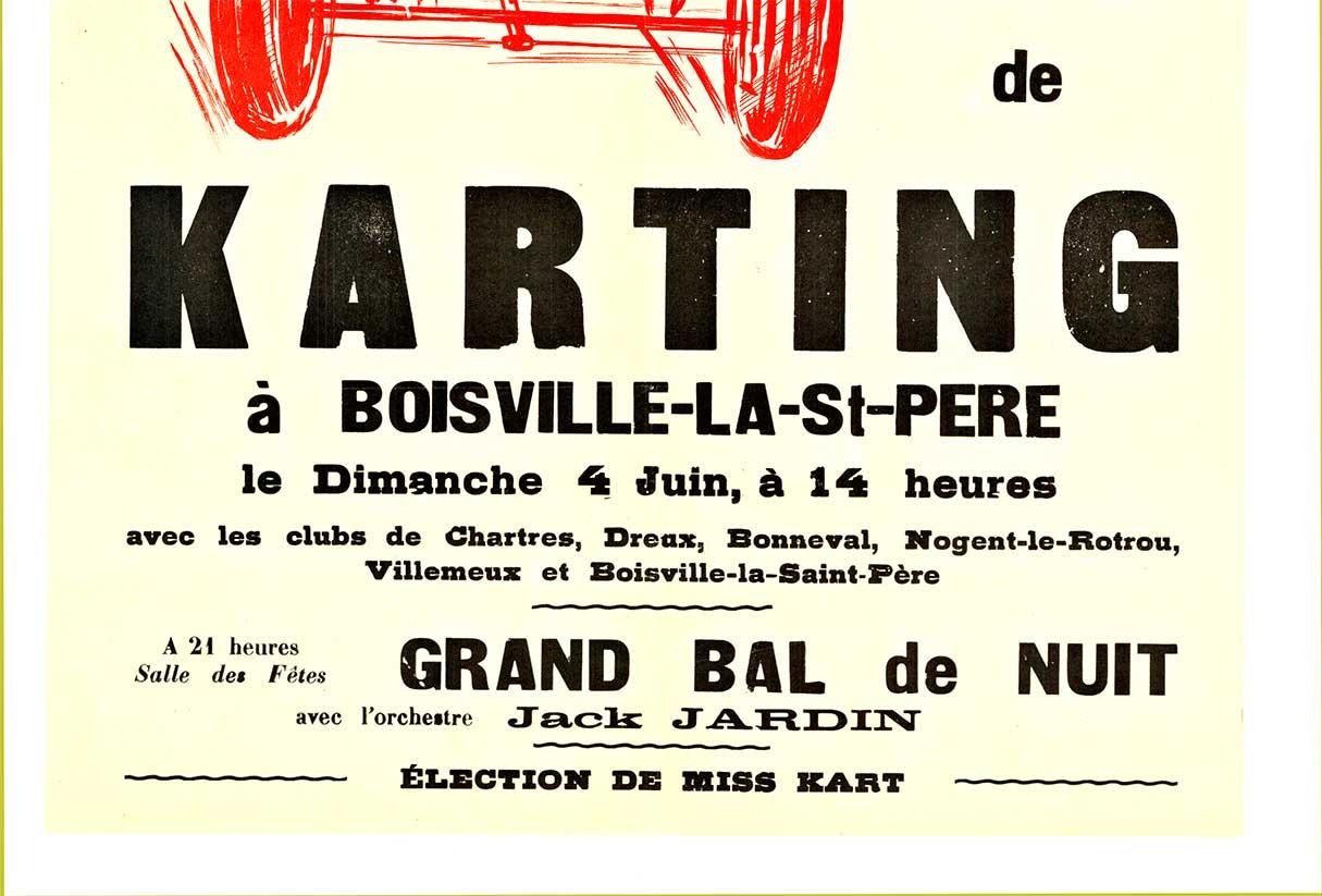 Poster originale del Karting (Go-kart) da corsa francese d'epoca - Print American Modern di Unknown