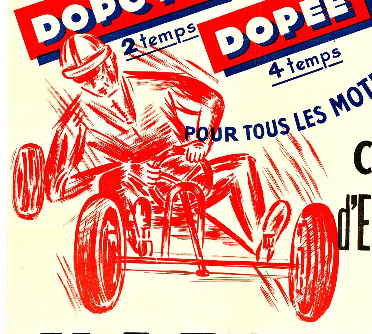 Poster originale del Karting (Go-kart) da corsa francese d'epoca - Figurative Print Bianco di Unknown