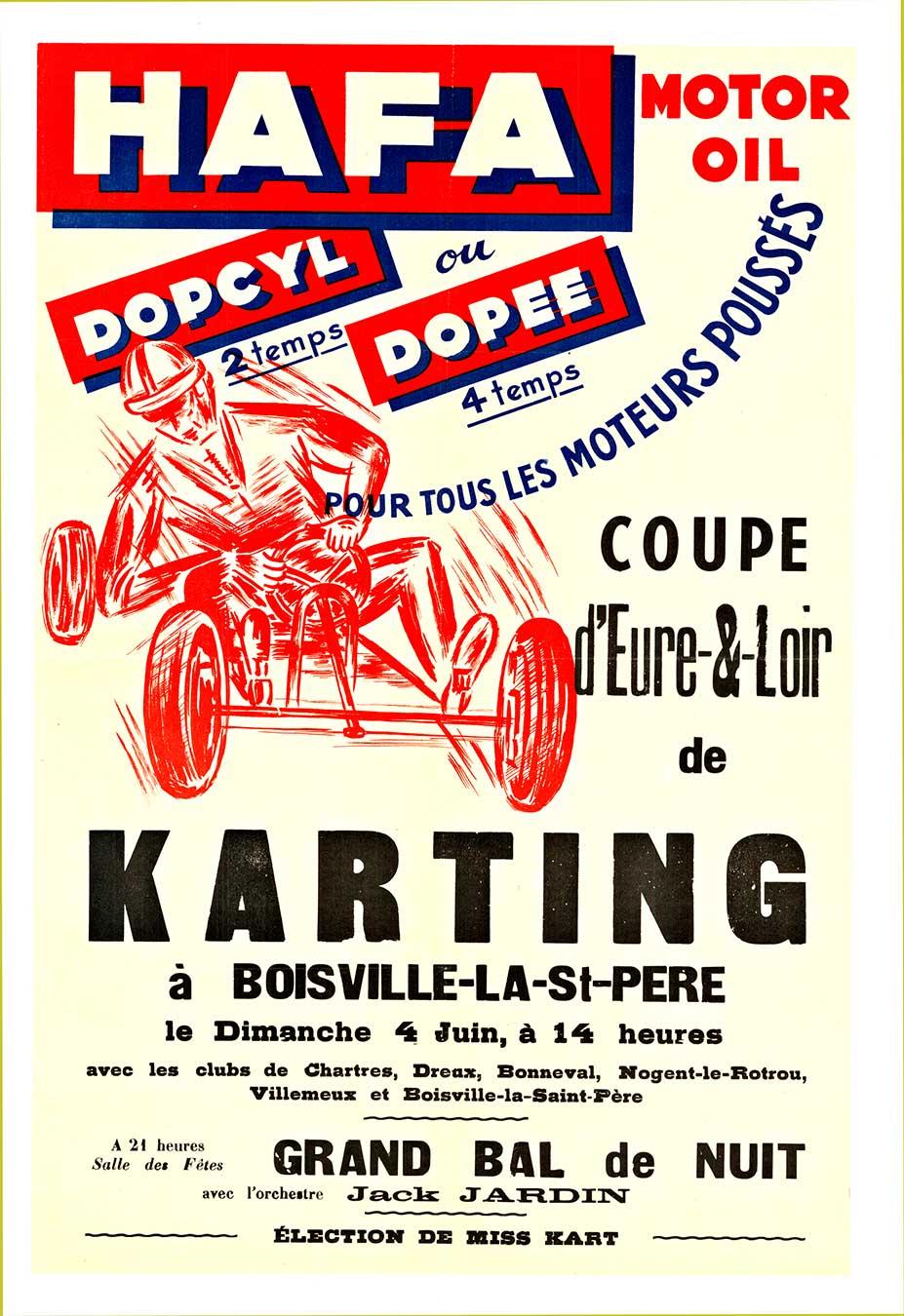 Figurative Print di Unknown - Poster originale del Karting (Go-kart) da corsa francese d'epoca