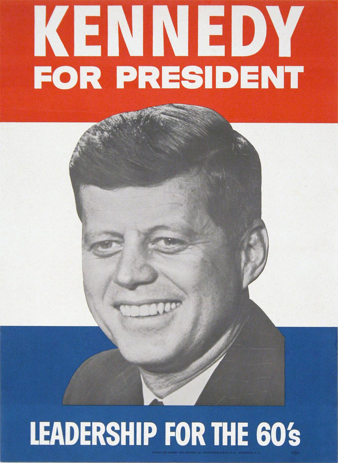 Original Kennedy for President JFK Poster 1960 Leadership pour les années 60