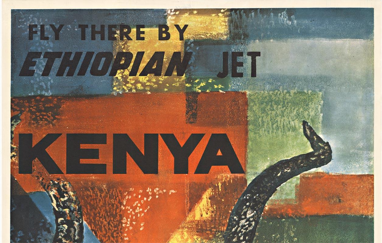 Original Kenya Land of Contrast vintage travel poster to Africa - Print by Unknown