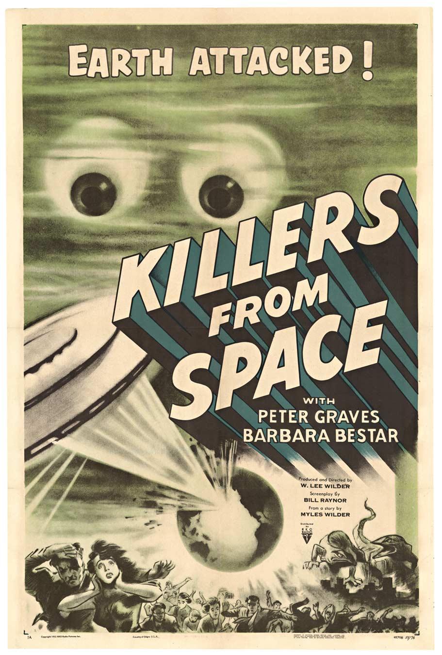 Unknown Print – Original „Killers From Space“, US, 1-Blatt, 1954, Vintage-Filmplakat